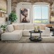 Καναπές Γωνία Αριστερή Carmen Κρεμ Ύφασμα 304X242X89Εκ Fylliana 