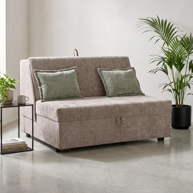 Διθέσιος Καναπές - Κρεβάτι Nest Καφέ Χρώμα 145x100x92Εκ Fylliana 