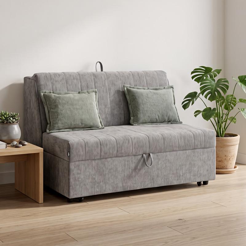 Διθέσιος Καναπές - Κρεβάτι Nest Γκρι Χρώμα 145X100X92Εκ Fylliana 