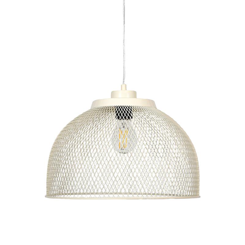 Μονόφωτο Μεταλλικό Φωτιστικό Οροφής Με Καπέλο Πλέγμα Κρεμ Χρ΄ώμα 35x20εκ Ε27 Fylliana