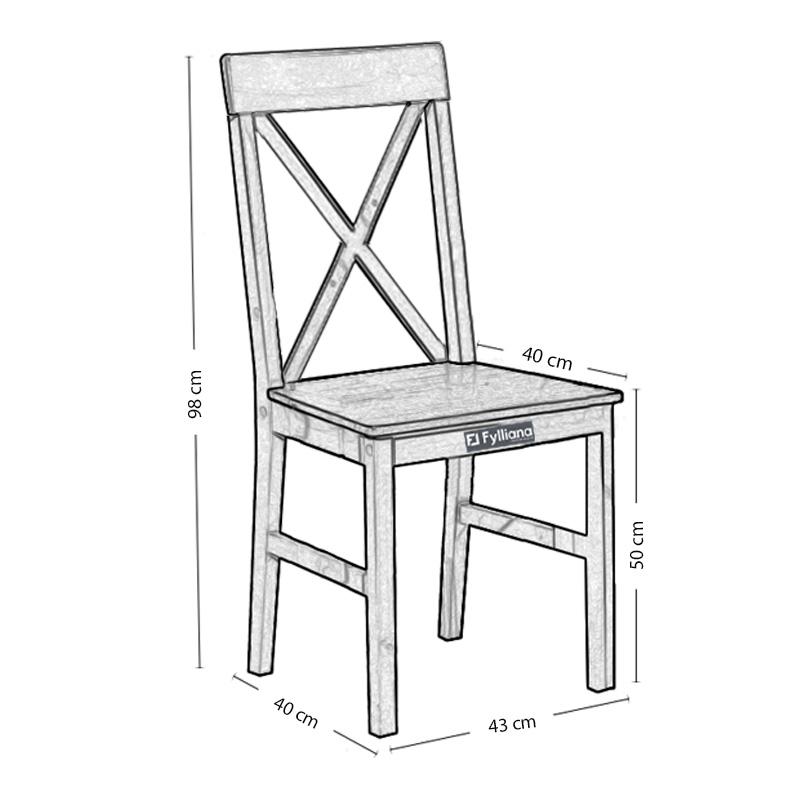 Καρέκλα Τραπεζαρίας Tx Grey Oak-Καφέ 43x44x98εκ