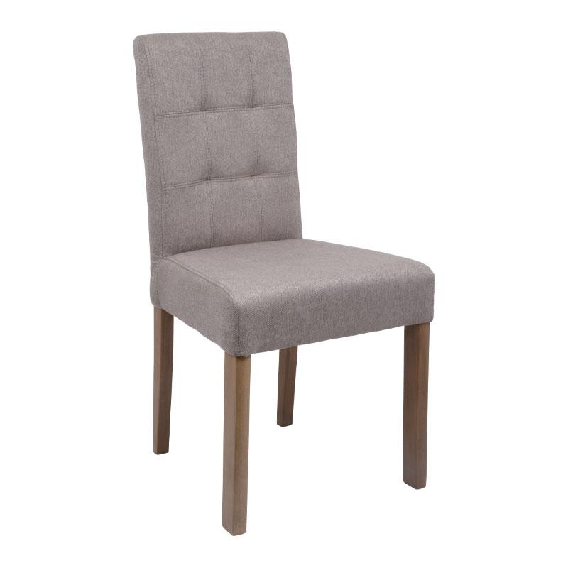 Καρέκλα Fylliana New Τ12 Mπεζ Ύφασμα Grey Oak Πόδια 45x45x90Εκ