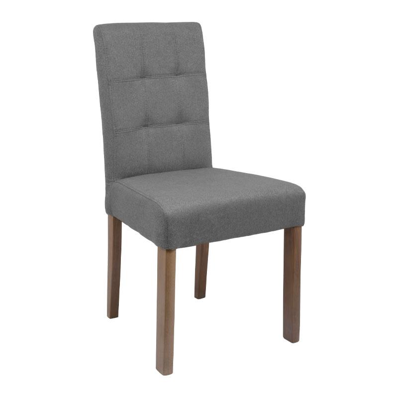 Καρέκλα New Τ12 Γκρι Ύφασμα Grey Oak Ποδιά 45x45x90Εκ Fylliana