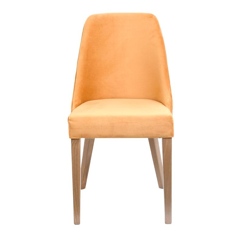 Καρέκλα Τραπεζαρίας T-3 Lux Κίτρινο Ύφασμα Grey Oak Πόδια 45x50x90εκ Fylliana 