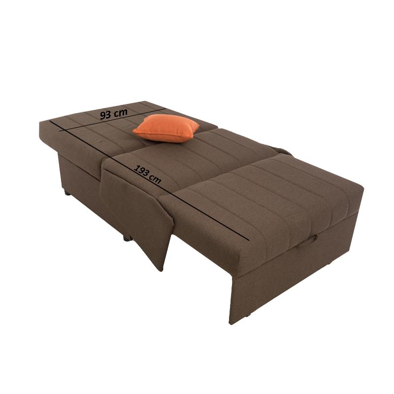 Πολυθρόνα/Κρεβάτι "New Montana" Καφέ/Πορτοκαλί χρώμα Bombay 95x100x92εκ 