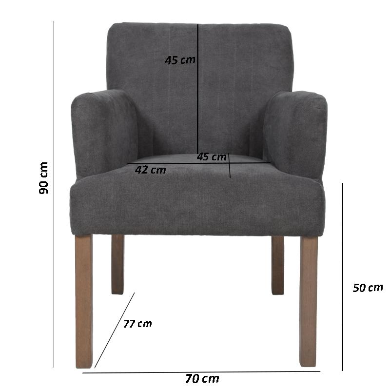 Πολυθρόνα F7 Cross Stich Γκρι Με Sonoma Πόδια 70x77x90εκ