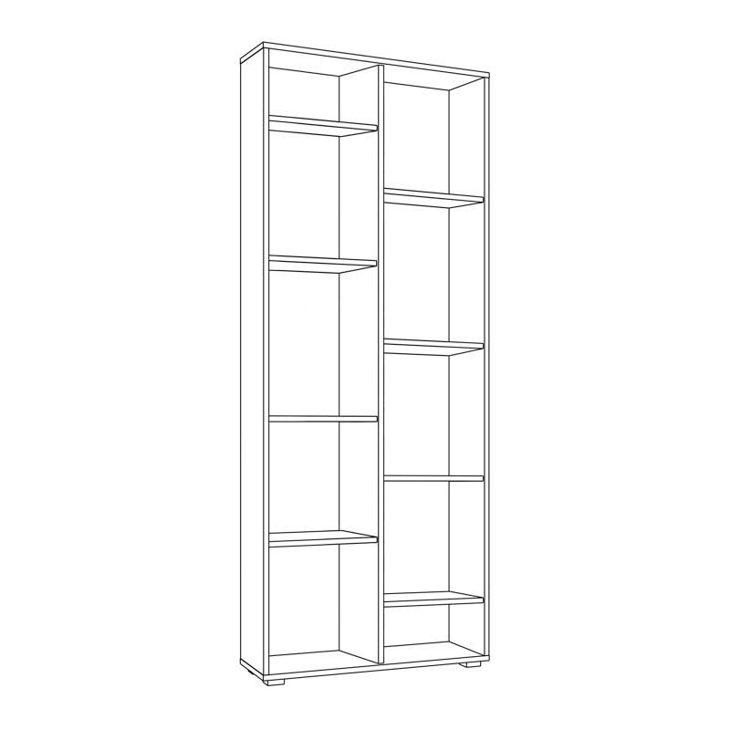 Βιβλιοθήκη Artisan Oak Χρώμα 70x33x177εκ Fylliana Modulus 5 