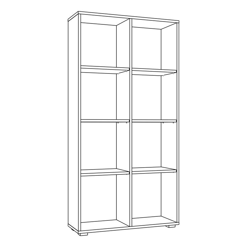 Βιβλιοθήκη-Ραφιέρα Smart 8P 18 Artisan Χρώμα 74x29x146Εκ Fylliana 