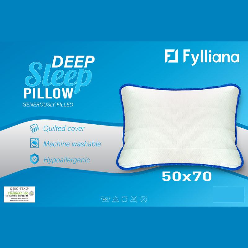 Μαξιλάρι Ύπνου Polyester Deep Sleep 50x70x15εκ Fylliana 