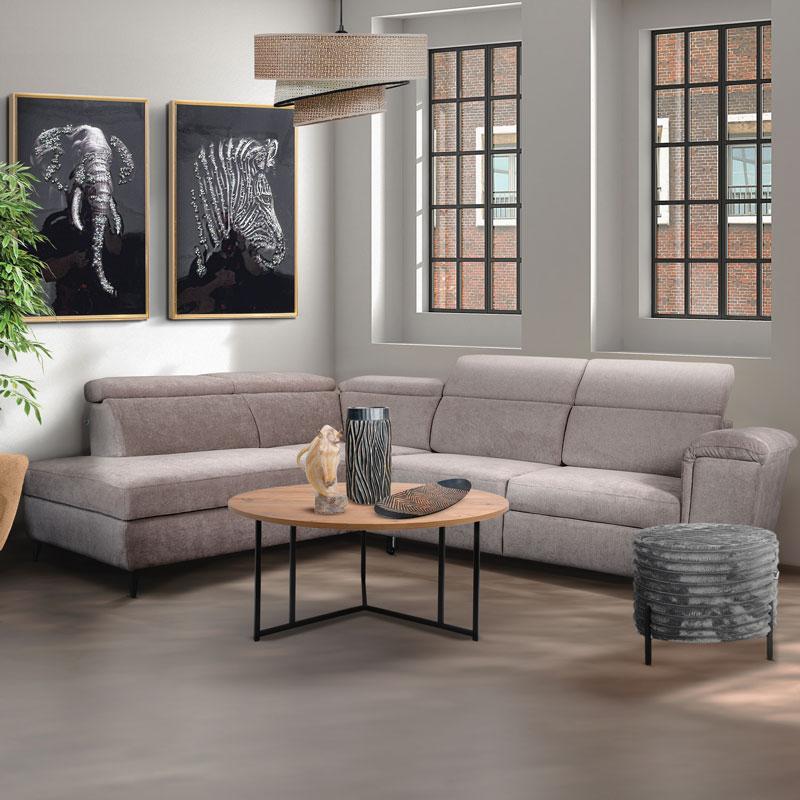 Καναπές Αριστερή Γωνία Alessia Μπεζ Ύφασμα 284X216X100Εκ Fylliana 