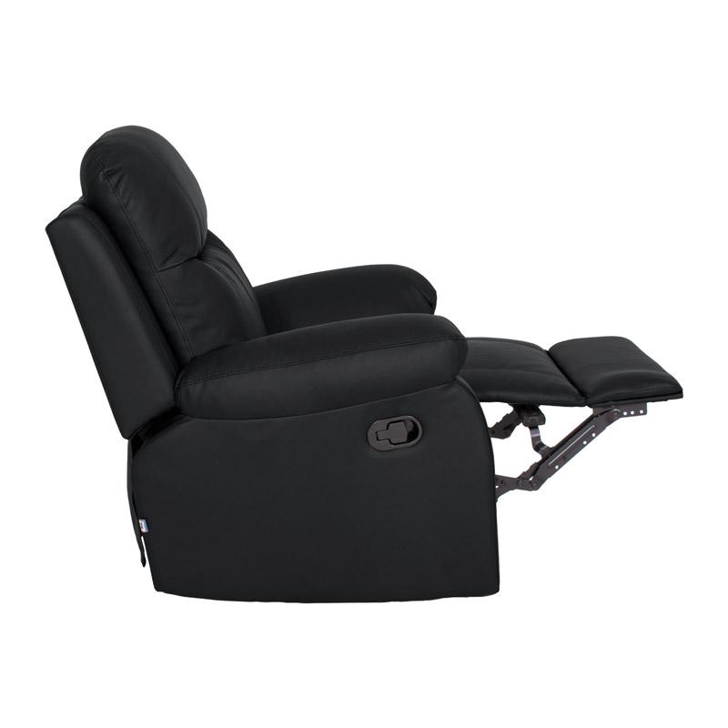 Πολυθρόνα Relax Chicago Μαύρο Τεχνόδερμα 97x90x100εκ