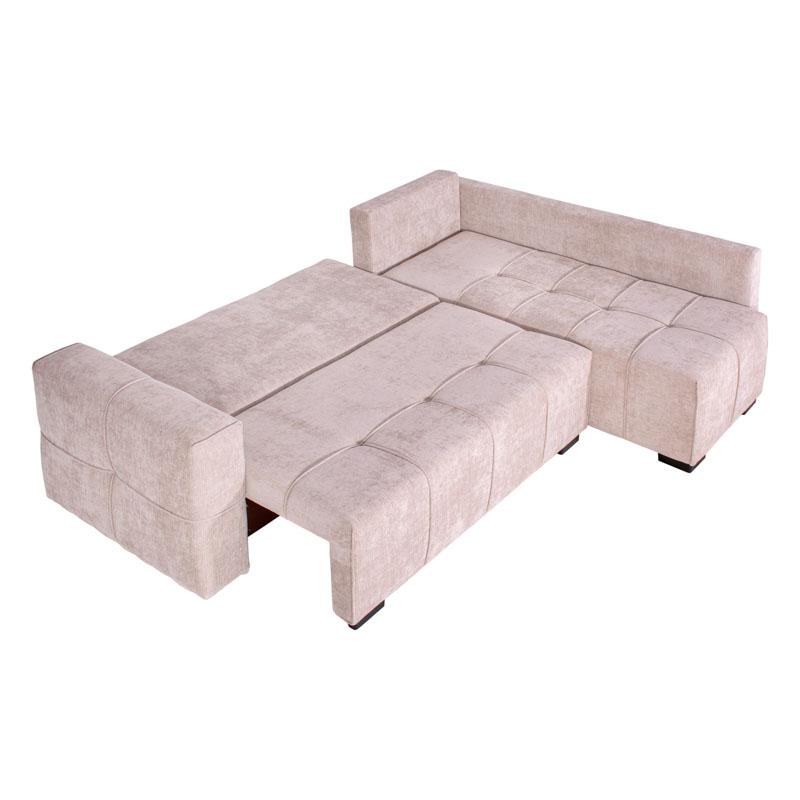 Καναπές Γωνία Space Μπεζ-Καφέ Χρωμα 245X175X88Εκ Fylliana 