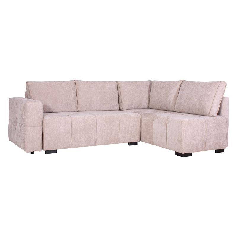 Καναπές Γωνία Space Μπεζ-Καφέ Χρωμα 245X175X88Εκ Fylliana 