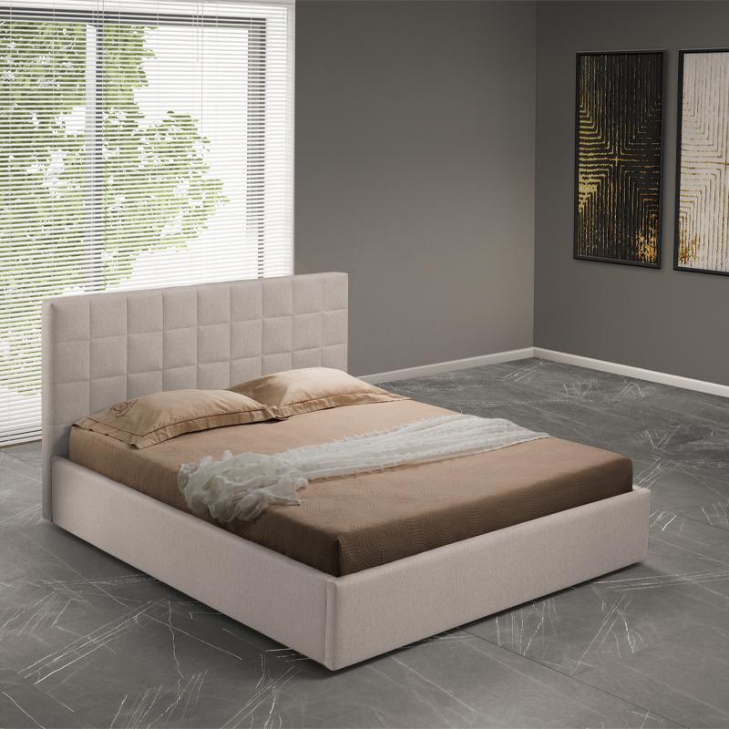 Κρεβάτι Διπλό Μπεζ/Καφέ Ύφασμα 178x217x105 ( 160x200 )εκ Finley Fylliana