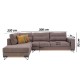 Καναπές New Monaco Αριστερή Γωνία Καφέ 300x230x95εκ Fylliana