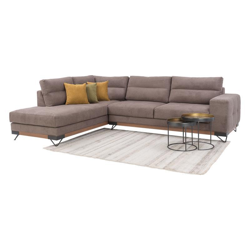 Καναπές New Monaco Αριστερή Γωνία Καφέ 300x230x95εκ Fylliana