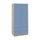 Ντουλάπα Smile Grey Oak/Μπλε 80x50x180εκ