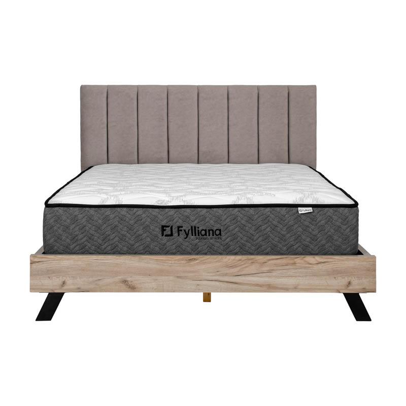 Διπλό Κρεβάτι Oslo Μπεζ Χρώμα 173X214X118 εκ. (160X200) Fylliana