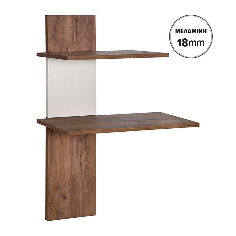 Ράφι Τοίχου 2 Θέσεων Miami Tobacco Με Cashmere Χρώμα 80X100X26Εκ. Fylliana