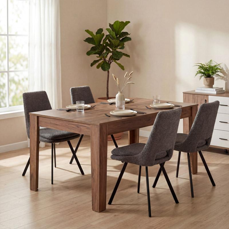 Τραπέζι Τραπεζαρίας Ξύλινο Miami Tobacco 160x90x77εκ.