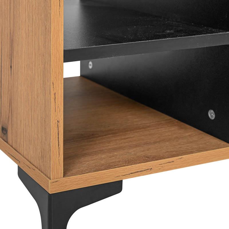 Τραπεζάκι Σαλονιού Alba Artisan Oak-Μαυρο 90X50X47Εκ Fylliana 