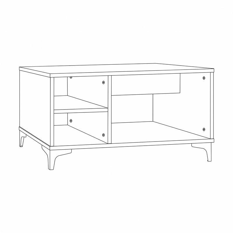 Τραπεζάκι Σαλονιού Alba Artisan Oak-Μαυρο 90X50X47Εκ Fylliana 