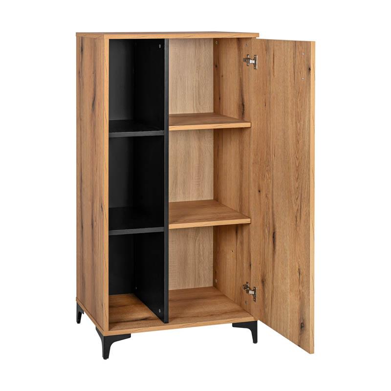 Βιτρίνα Alba Artisan Oak-Μαυρο 68X40X134Εκ Fylliana