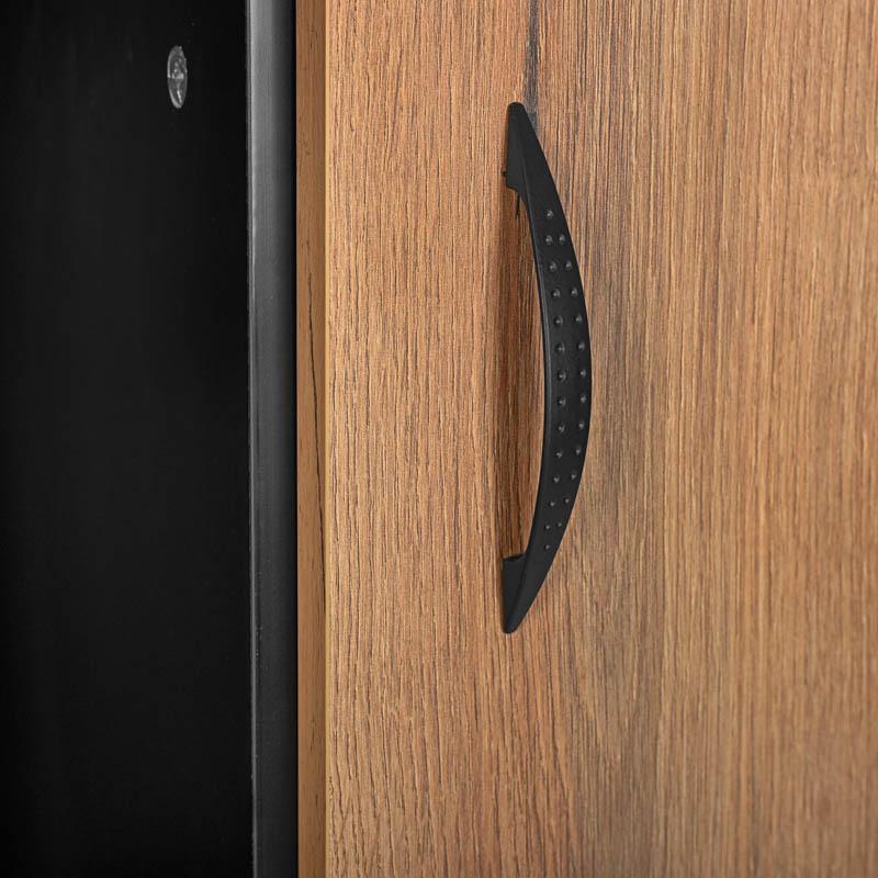 Βιτρίνα Alba Artisan Oak-Μαυρο 68X40X134Εκ Fylliana