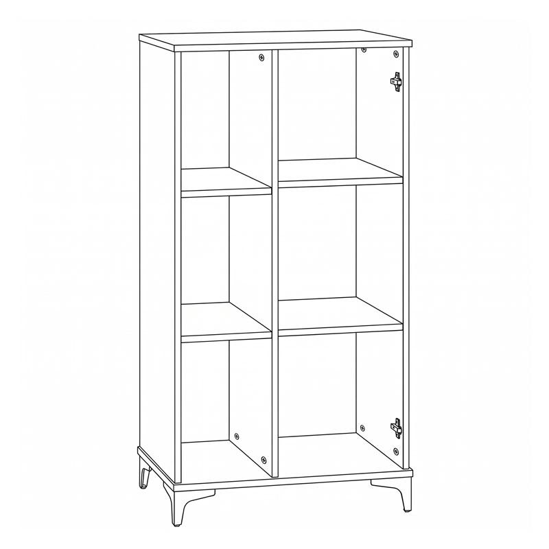 Βιτρίνα Alba Artisan Oak-Μαυρο 68X40X134Εκ Fylliana
