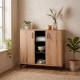 Kομότα-Μπουφ΄ές Alba Artisan Oak-Μαύρο 90x40x83εκ Fylliana