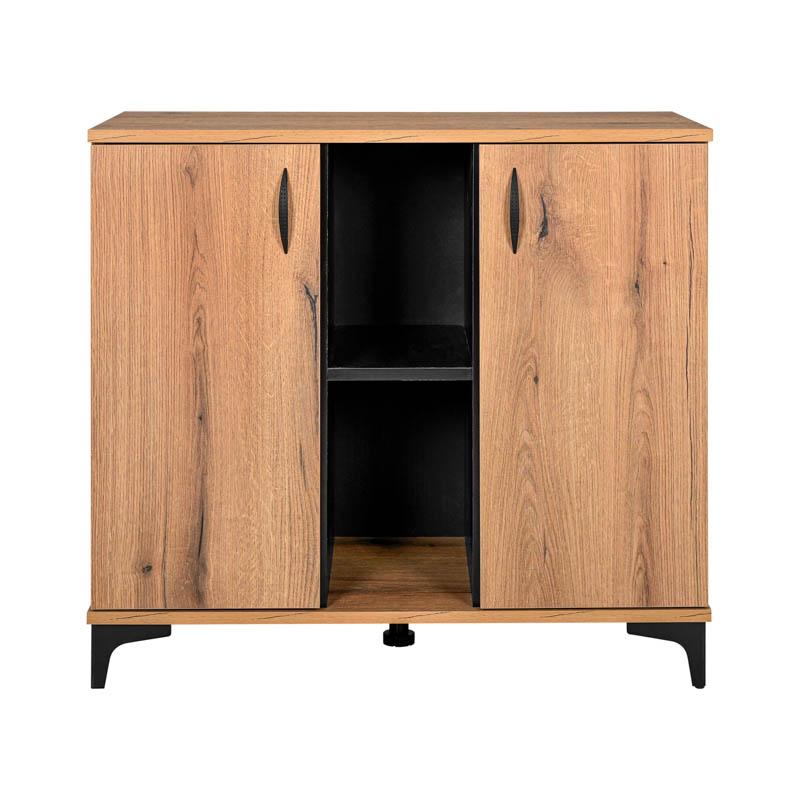 Kομότα-Μπουφ΄ές Alba Artisan Oak-Μαύρο 90x40x83εκ Fylliana