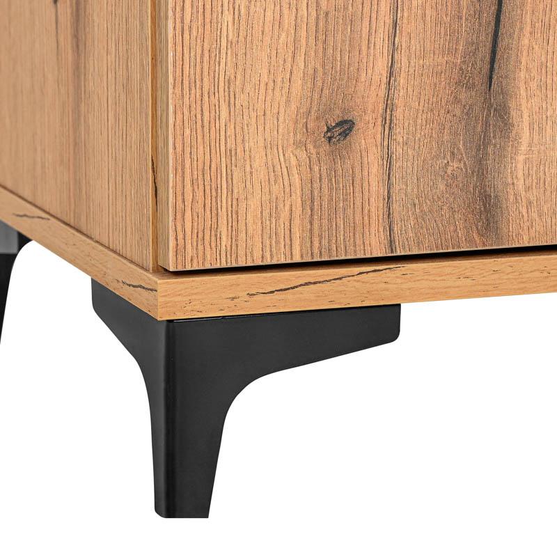 Kομότα-Μπουφ΄ές Alba Artisan Oak-Μαύρο 90x40x83εκ Fylliana