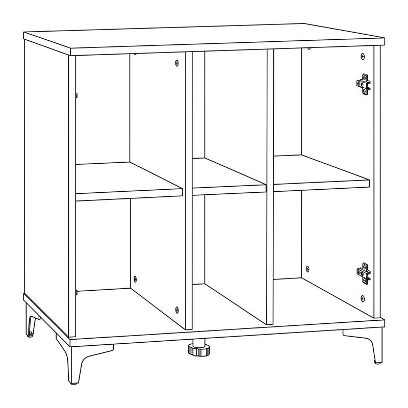 Kομότα-Μπουφ΄ές Alba Artisan Oak-Μαύρο 90x40x83εκ Fylliana