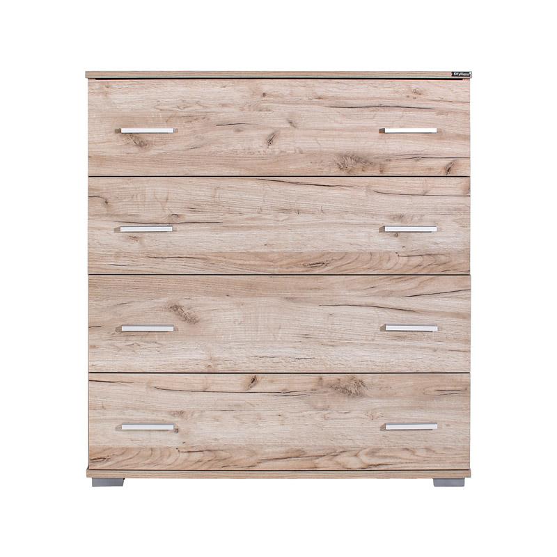 Συρταριέρα New Imperium 4F Grey Oak Χρώμα 90x44x106Εκ Fylliana