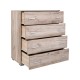 Συρταριέρα New Imperium 4F Grey Oak Χρώμα 90x44x106Εκ Fylliana