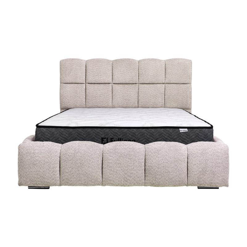 Διπλό Κρεβάτι Velora Μπεζ Χρώμα 185X223X125Εκ (160X200) Fylliana 