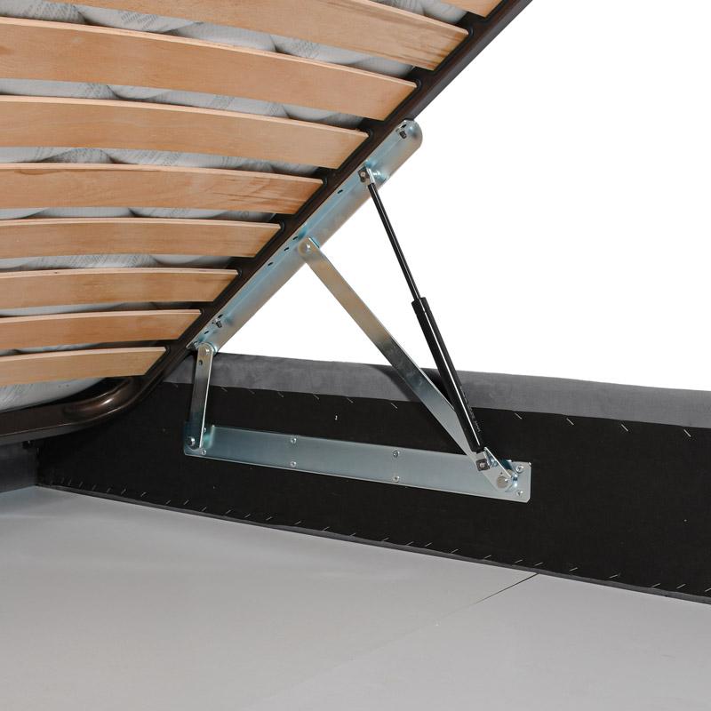 Διπλό Κρεβάτι Με Αποθηκευτικό Χώρο Lunastore Ανθρακί Χρώμα Υφάσματος 162x208x115Εκ (160x200) Fylliana 