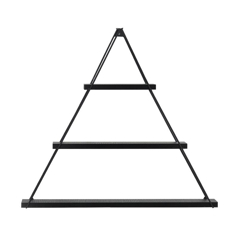 Ράφι Τοίχου "Elmira" Triangle Μαύρο 74x13x61 εκ Fylliana
