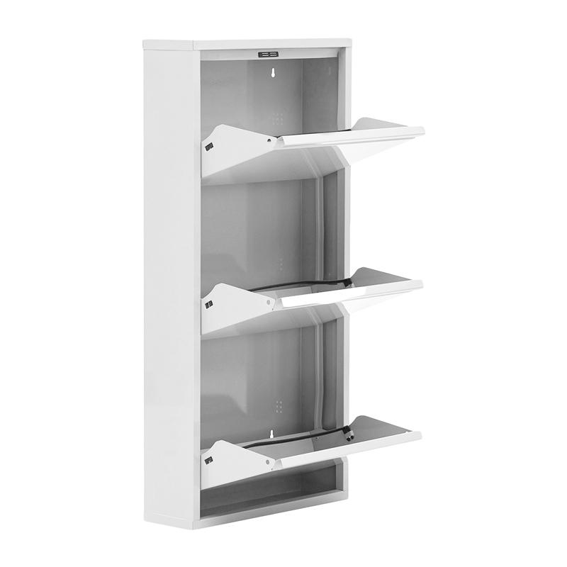 Μεταλλική Παπουτσοθήκη 3 Θέσεων Λευκό Χρώμα 50x15x104Εκ Fylliana 