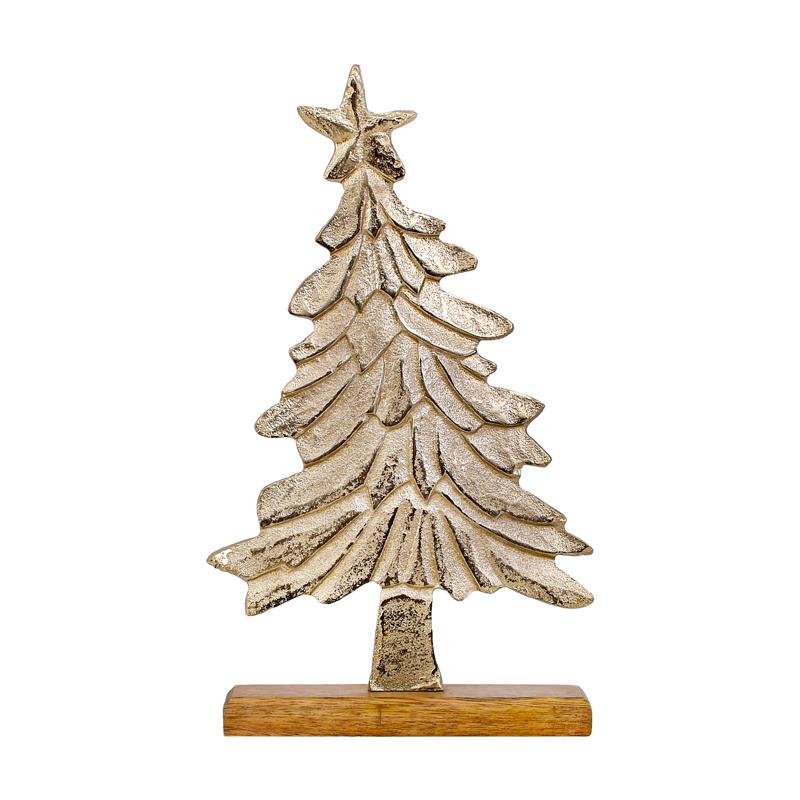 Χριστουγεννιάτικο Διακοσμητικό Δέντρο Αλουμινίου Fl0644 Χρυσό Χρώμα 24X6X41Εκ Fylianna 