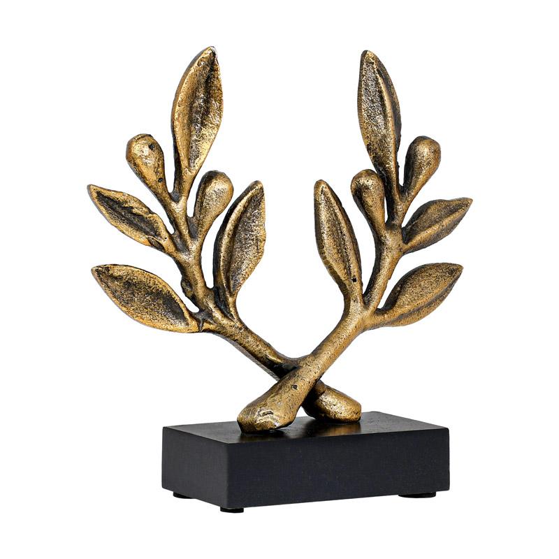 Μεταλλικό Διακοσμητικό Φύλλο Fl76902 Χρυσό Αντικέ Χρώμα 18X6X18Εκ Fylliana 