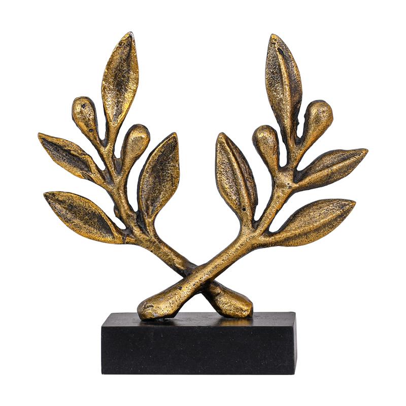 Μεταλλικό Διακοσμητικό Φύλλο Fl76902 Χρυσό Αντικέ Χρώμα 18X6X18Εκ Fylliana 