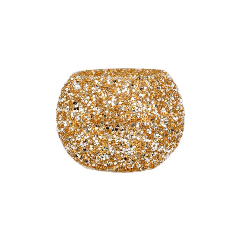 Κηροπήγιο για Ρεσώ Γυάλινο σε Χρυσό Χρώμα Mosaic 13x13x10εκ. Fylliana