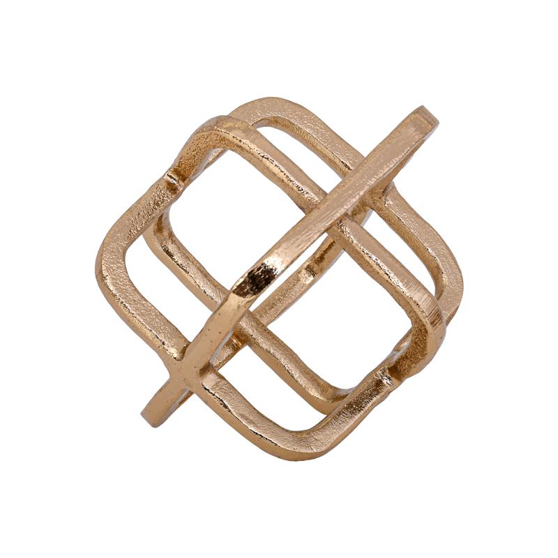 Επιτραπέζιο Διακοσμητικό Cube Αντικέ Χρυσό Χρώμα 15X13X14 εκ. Fylliana 