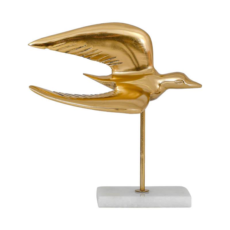 Επιτραπέζια Διακοσμητική Φιγούρα Bird Αντικέ Χρυσό Χρώμα 19X12X20 εκ. Fylliana