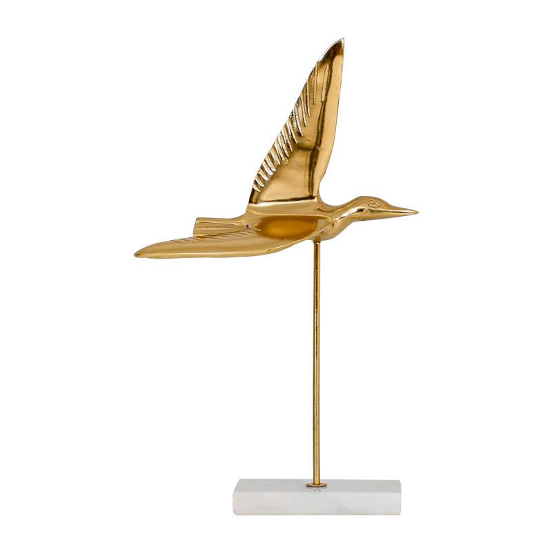 Επιτραπέζια Διακοσμητική Φιγούρα Bird Αντικέ Χρυσό Χρώμα 20X9X36 εκ. Fylliana