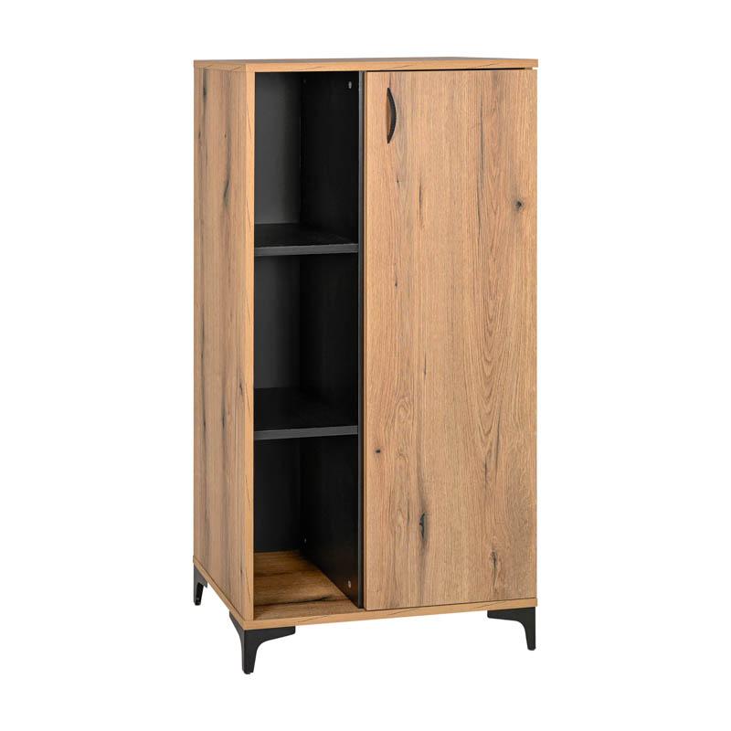 Βιτρίνα Alba Artisan Oak-Μαυρο 68X40X134Εκ Fylliana