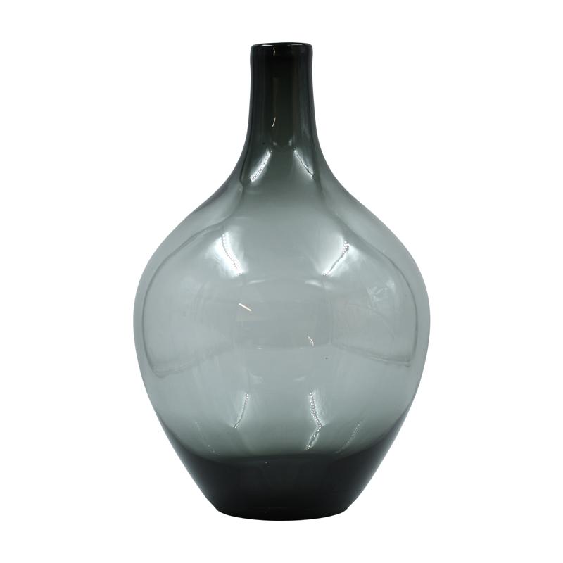 Γυάλινο Διακοσμητικό Bάζο Fl2538 Ημιδιάφανο Γκρι Χρώμα 28X38 εκ. Fylliana