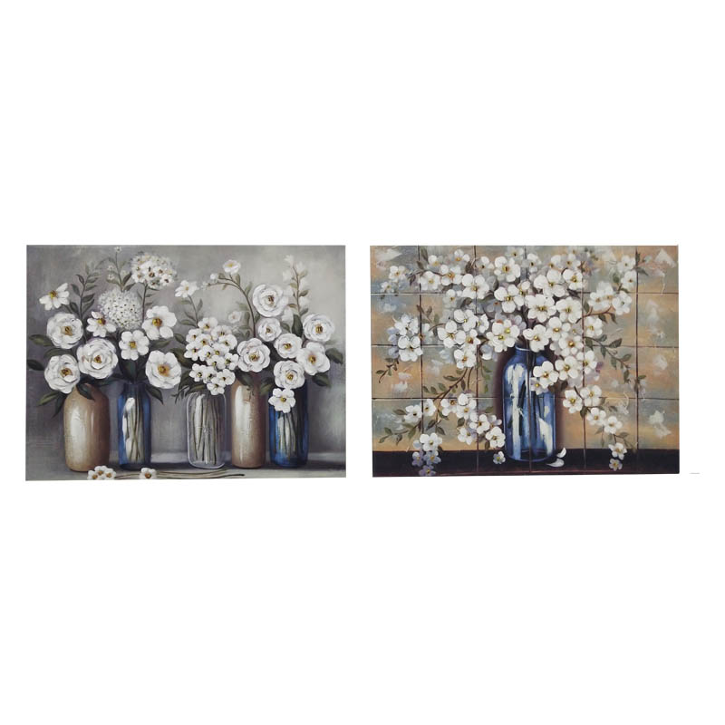 Πίνακας σε Καμβά "Βάζο με Λουλούδια" 1/2 2 Σχέδια 80x2.3x60εκ