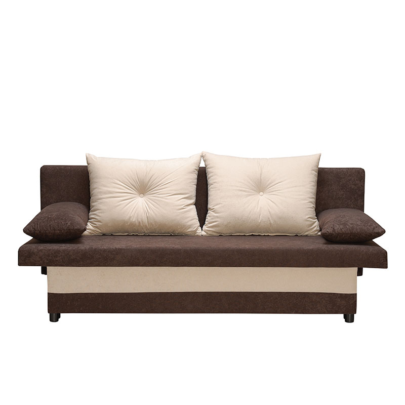 Καναπές-Κρεβάτι "Greta" Καφέ Με Μπεζ Μαξιλάρια 191x77x79εκ